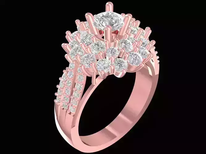 Luxury Multi Layer Floral Diamond Ring  2575