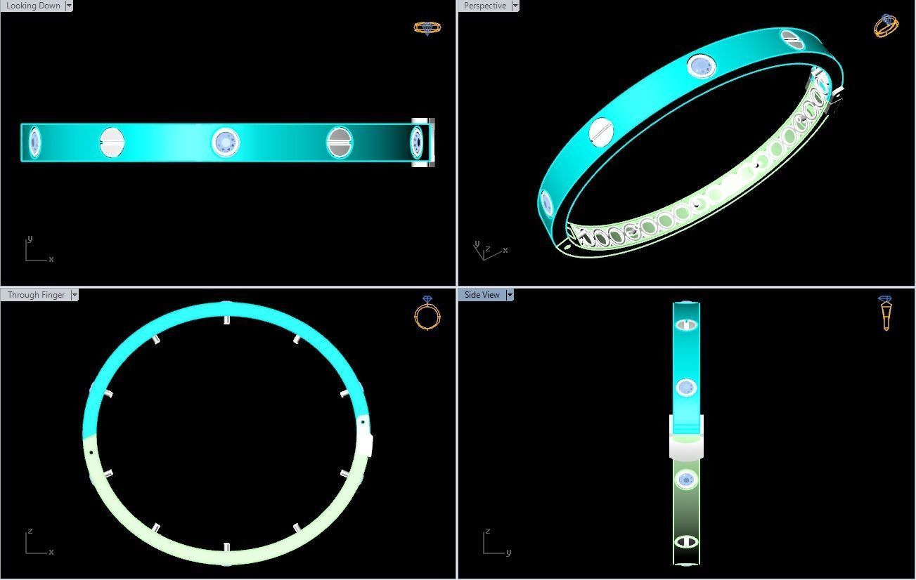 Diamond Bracelet - Gold Bracelet 3D print model_6