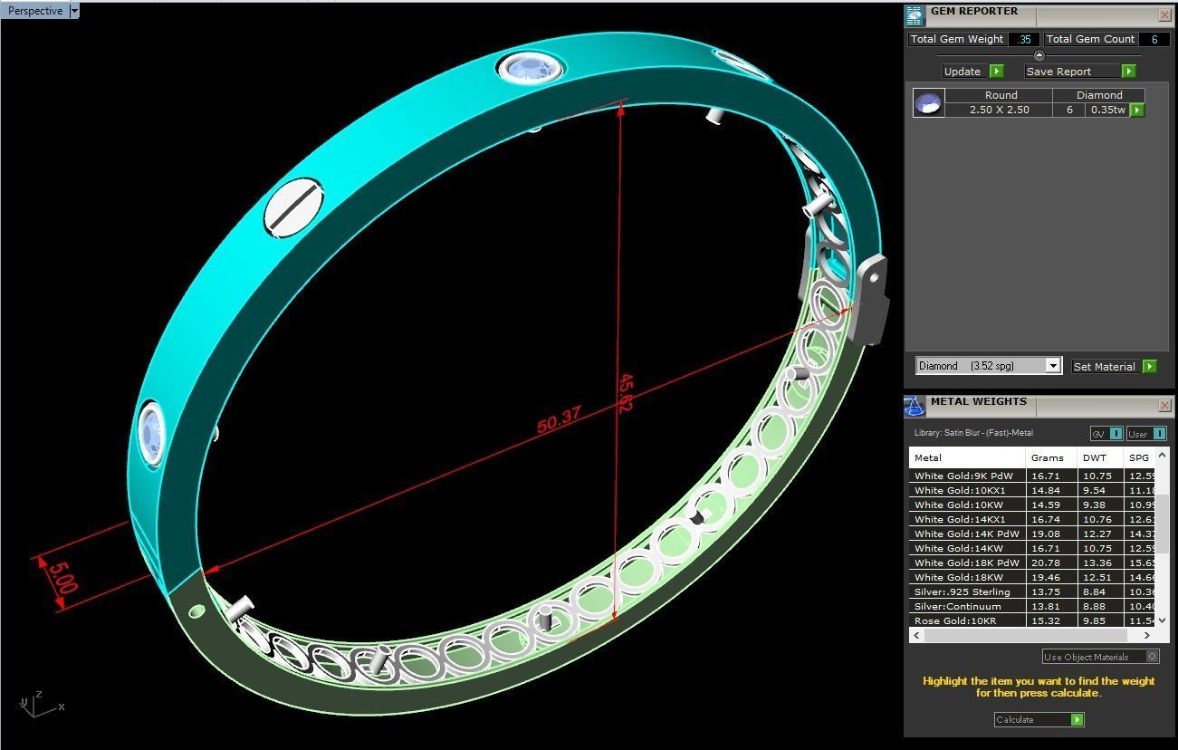 Diamond Bracelet - Gold Bracelet 3D print model_7