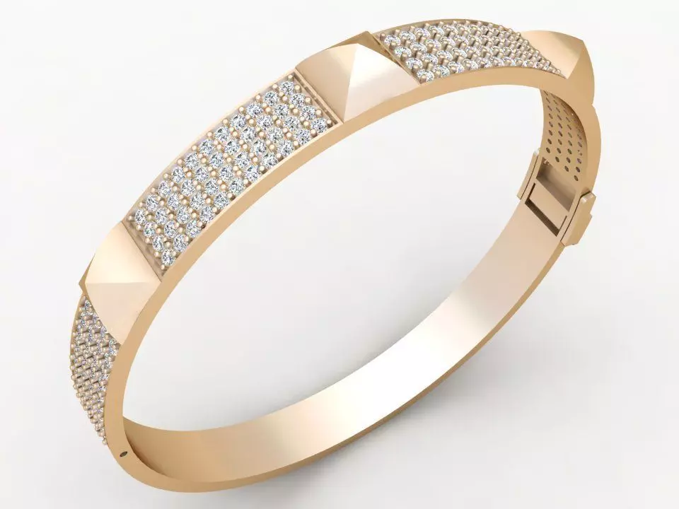 Diamond Bracelet - Gold Bracelet 3D print model_0