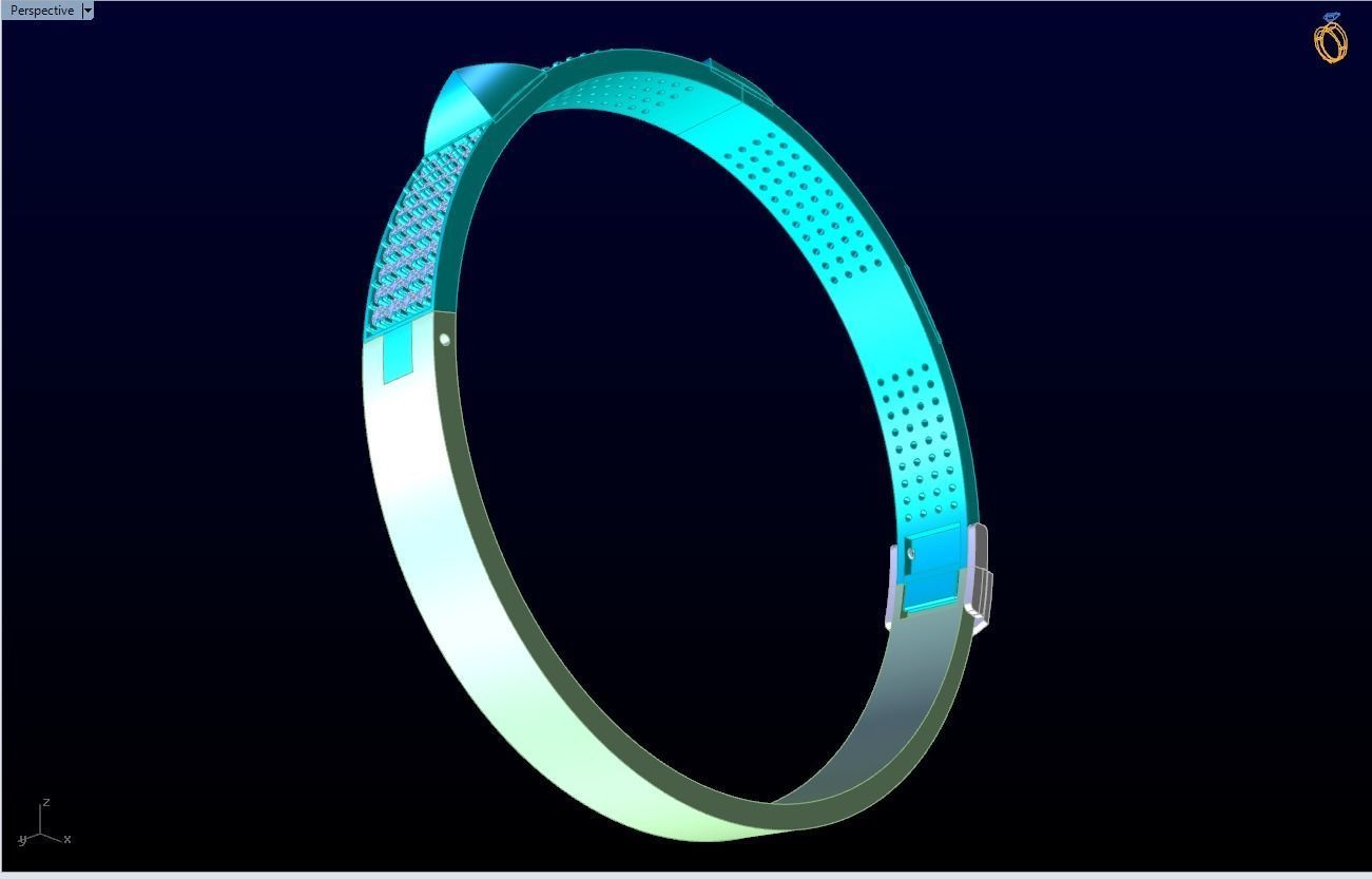 Diamond Bracelet - Gold Bracelet 3D print model_11
