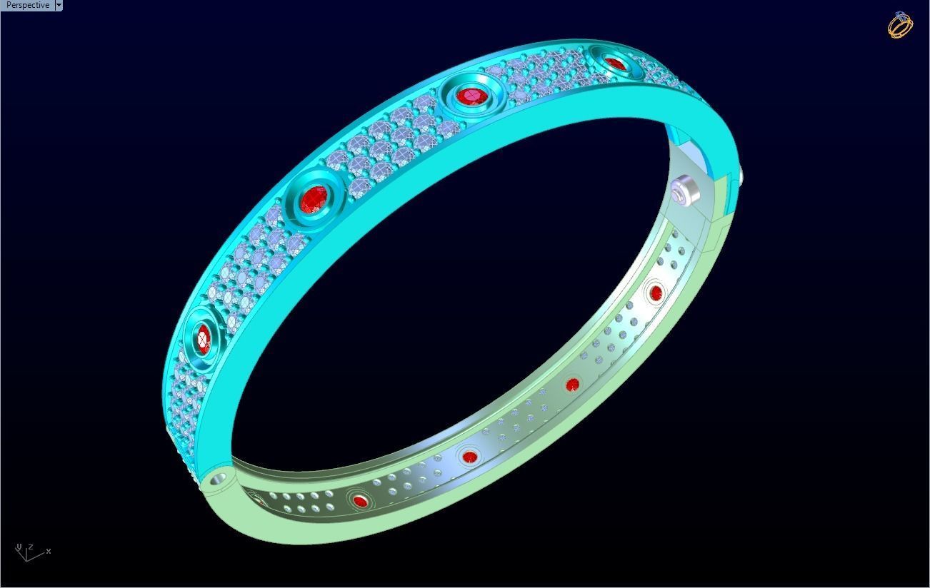 Diamond Bracelet - Gold Bracelet 3D print model_9