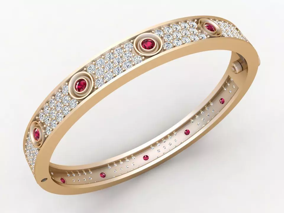 Diamond Bracelet - Gold Bracelet 3D print model_0