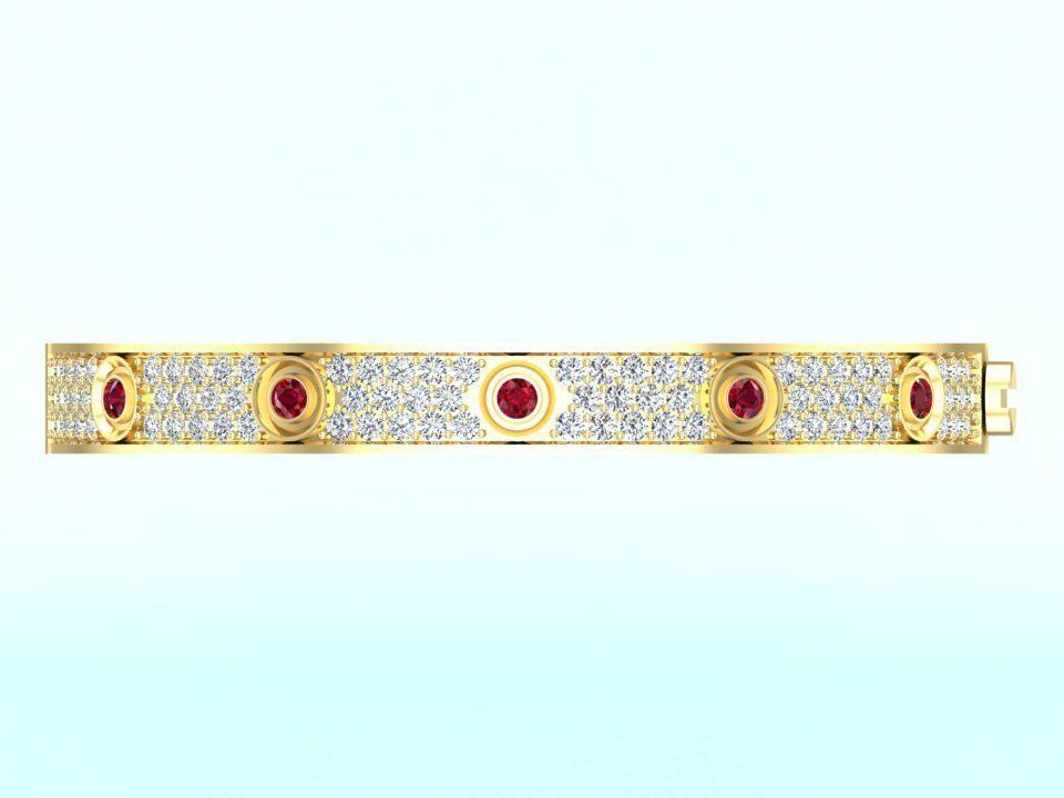 Diamond Bracelet - Gold Bracelet 3D print model_6