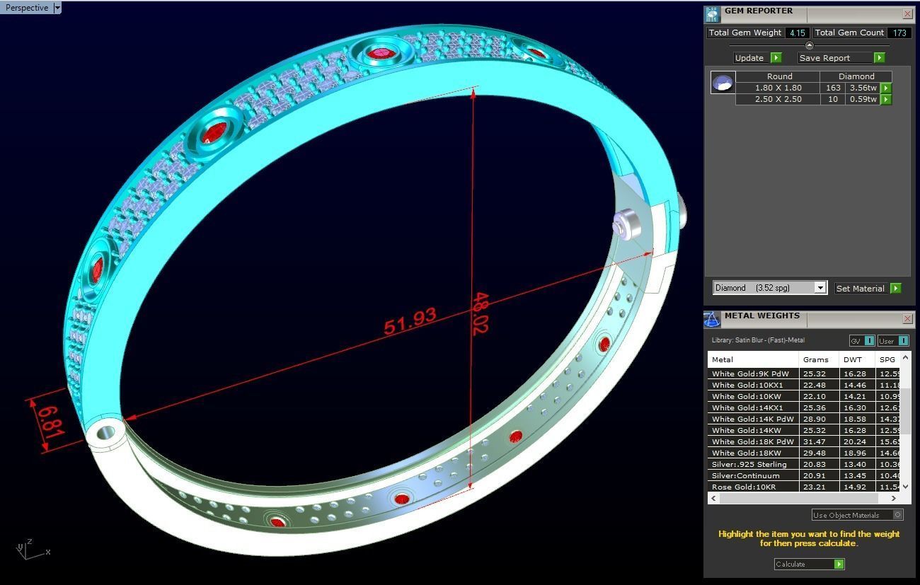 Diamond Bracelet - Gold Bracelet 3D print model_8