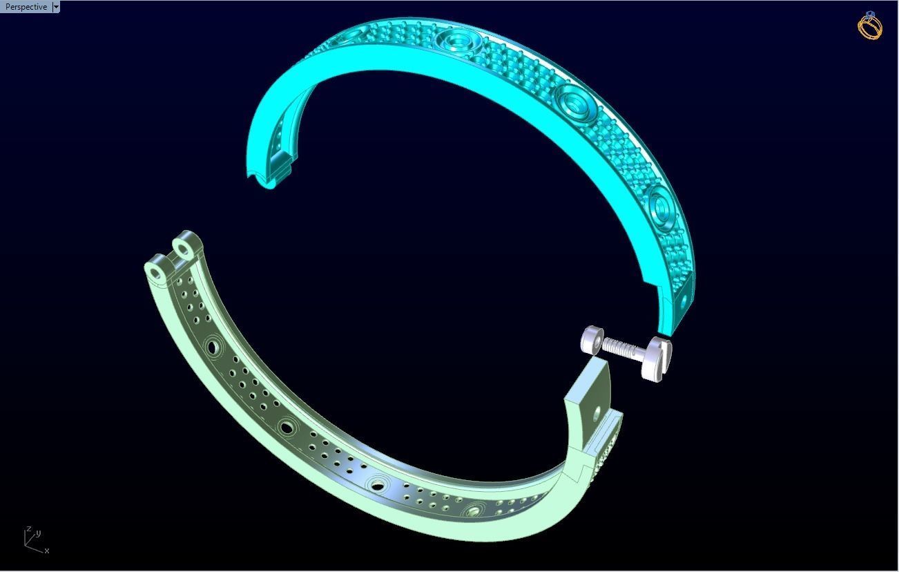 Diamond Bracelet - Gold Bracelet 3D print model_1