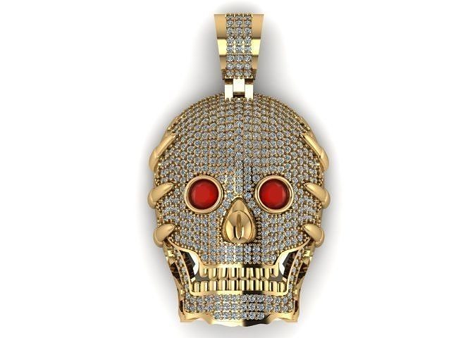 PENDANT FILE 3D SKULL  3D print model