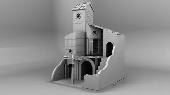 HOUSE-3 building with stairs