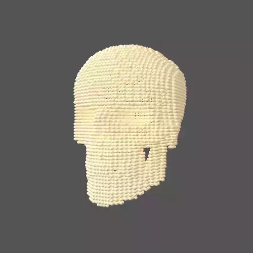 Voxel Skull Round Style v1 001