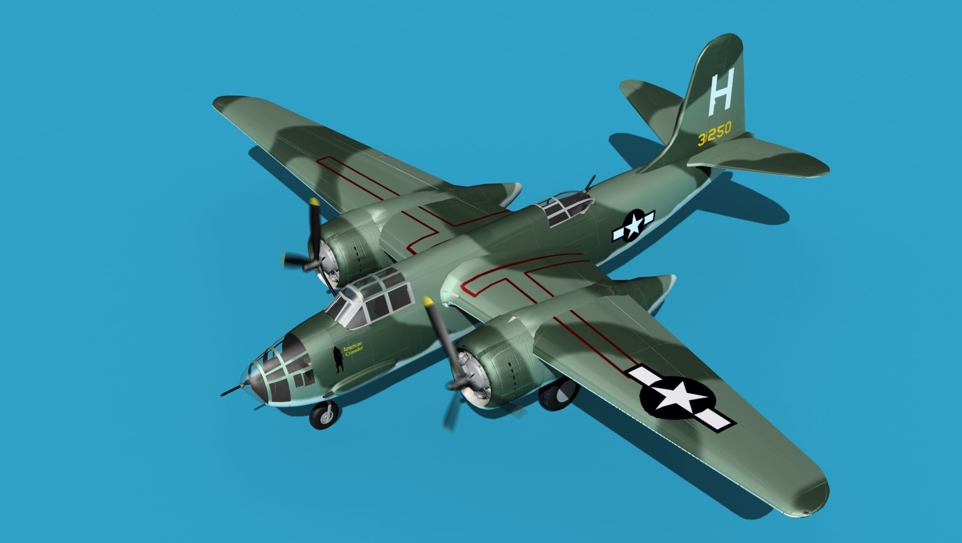 Douglas A-20E Havoc V01 3D model_10