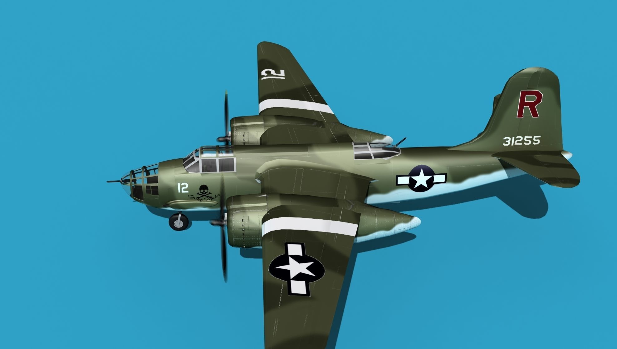 Douglas A-20E Havoc V04 3D model_9