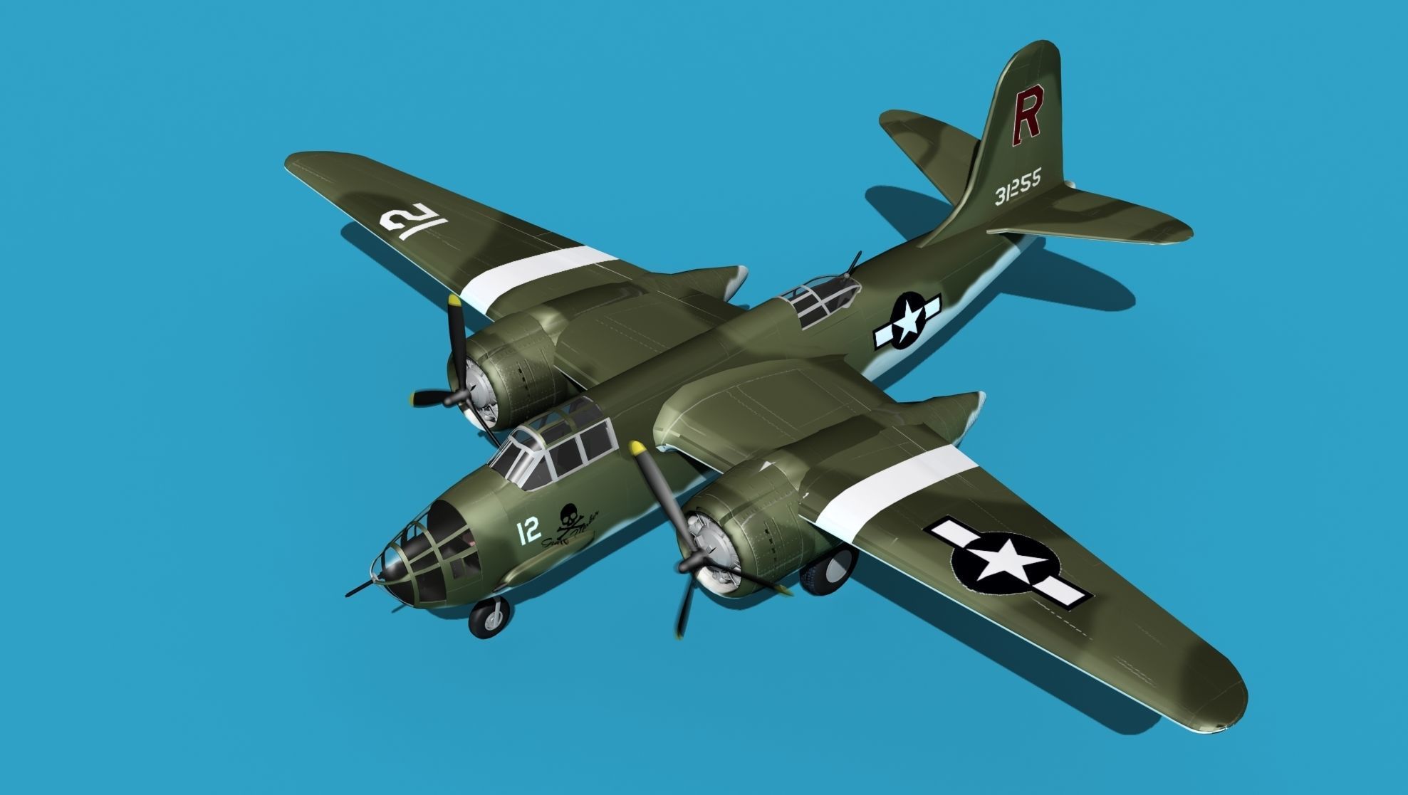 Douglas A-20E Havoc V04 3D model_10