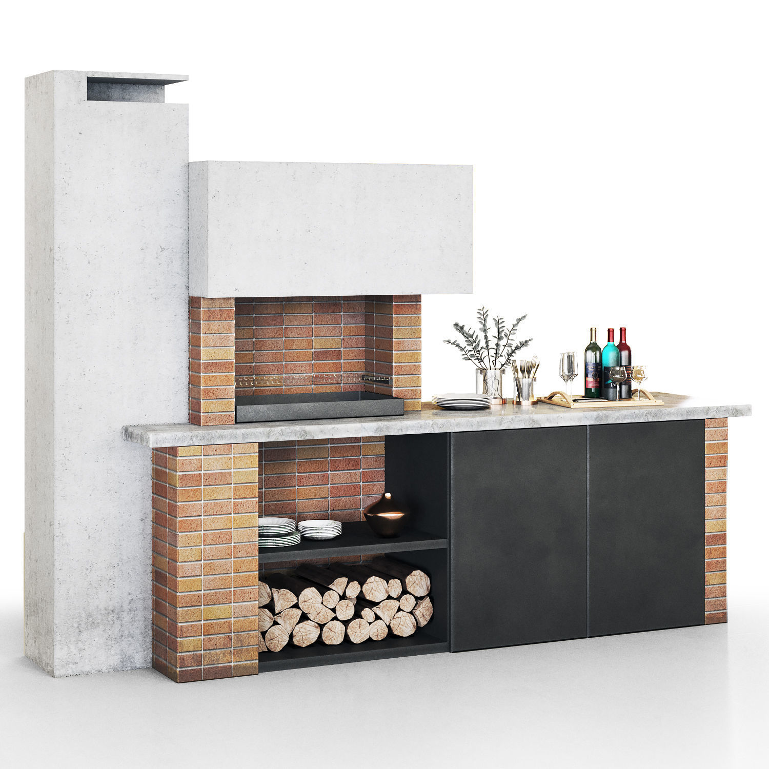 Barbecue and grill 3D model_1