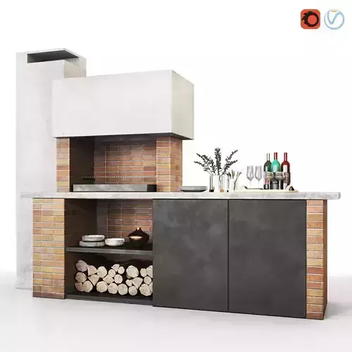 Barbecue and grill 3D model