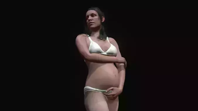 Pregnant Woman pose PBR Low-poly 3D model