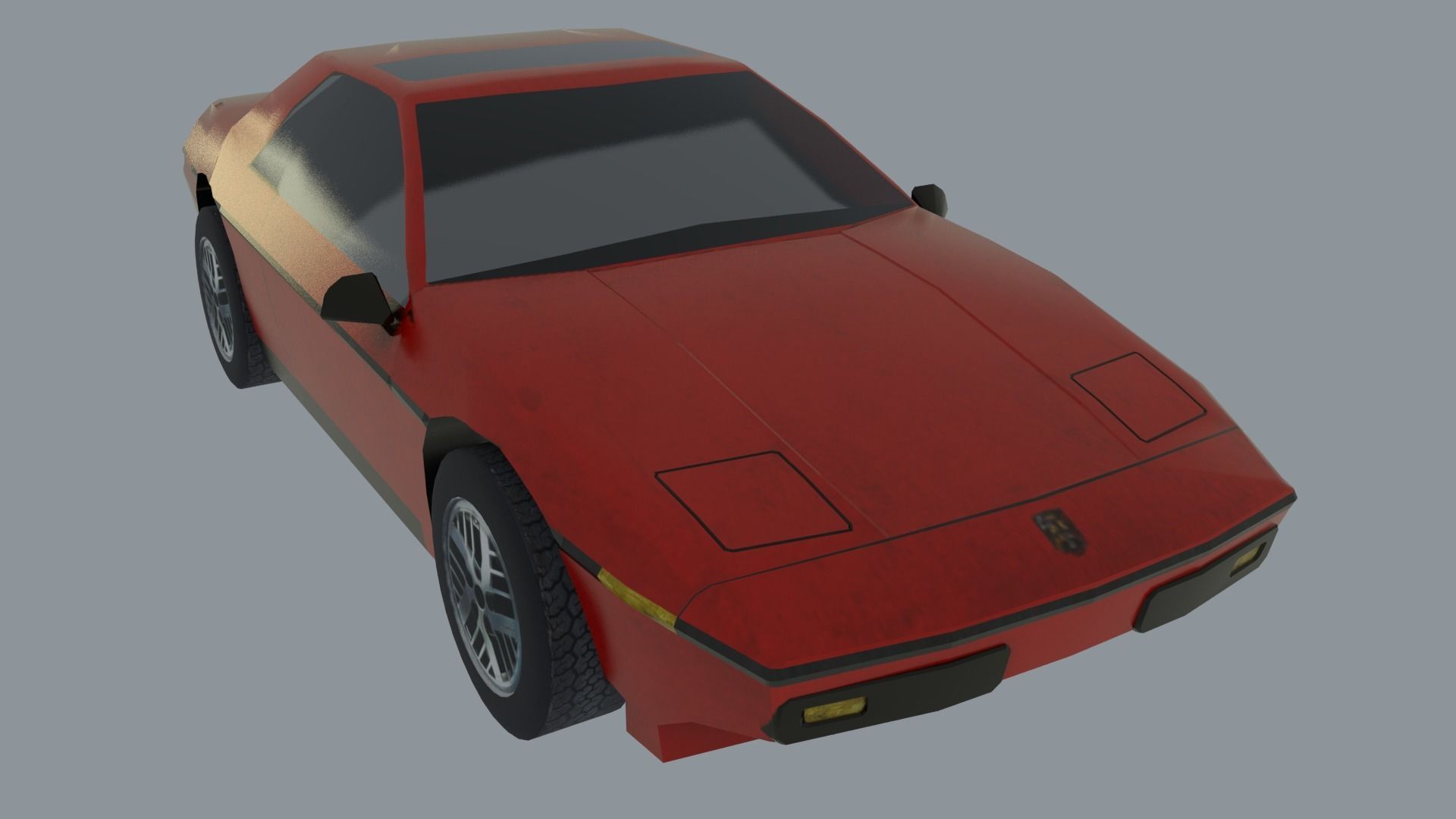 Pontiac Fiero Free low-poly 3D model_2