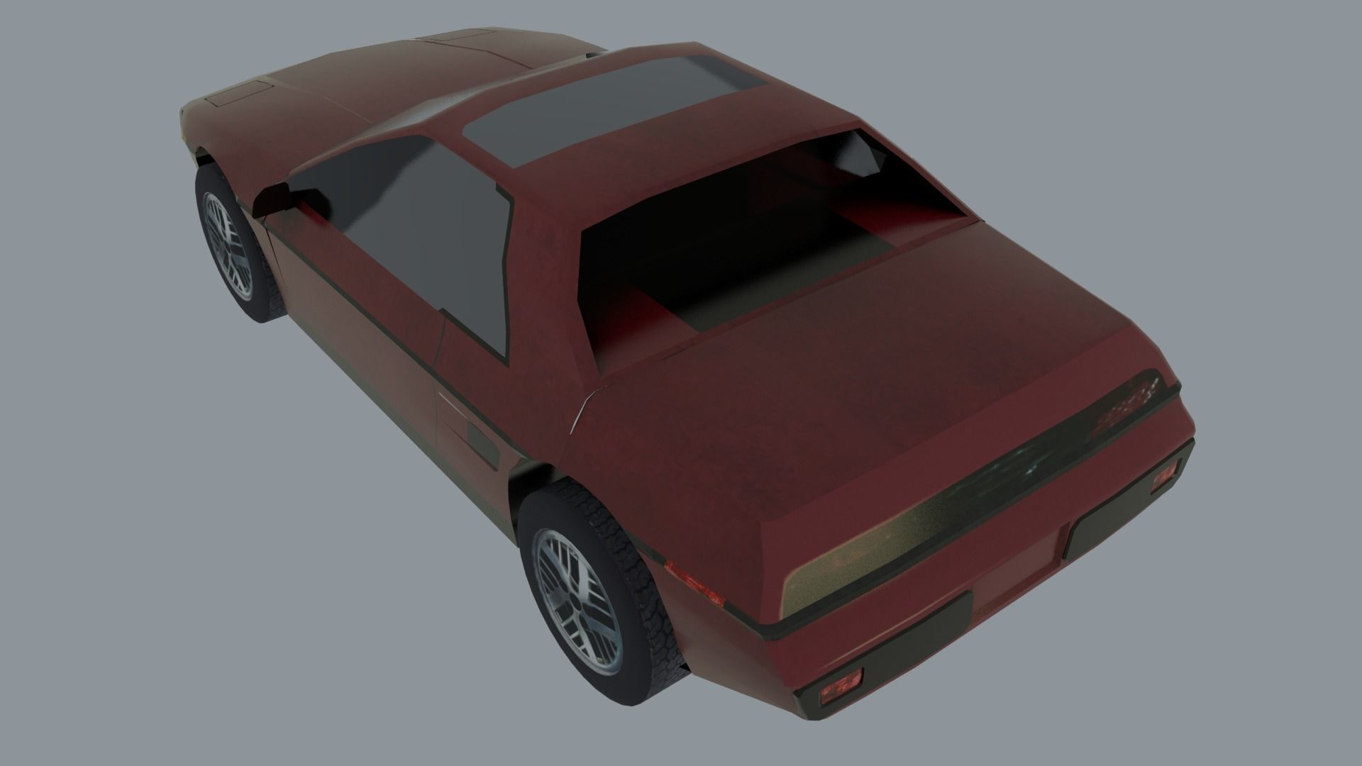 Pontiac Fiero Free low-poly 3D model_4