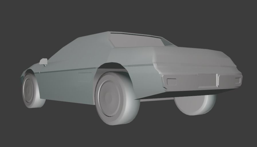 Pontiac Fiero Free low-poly 3D model_9