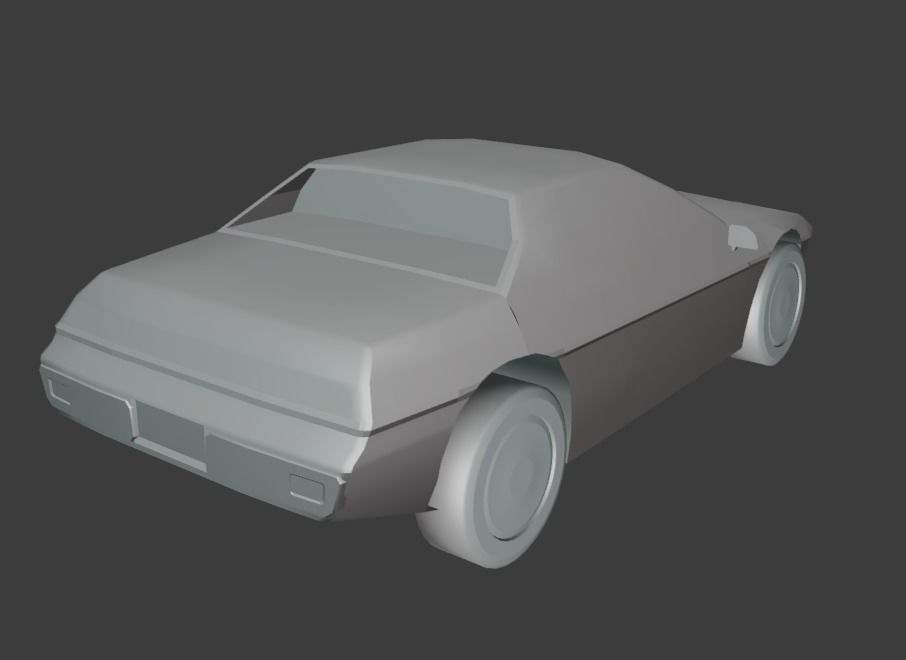 Pontiac Fiero Free low-poly 3D model_8