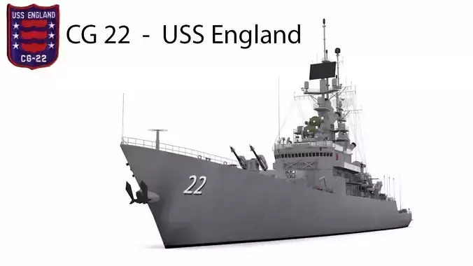 CG 22 - USS England Low-poly 3D model