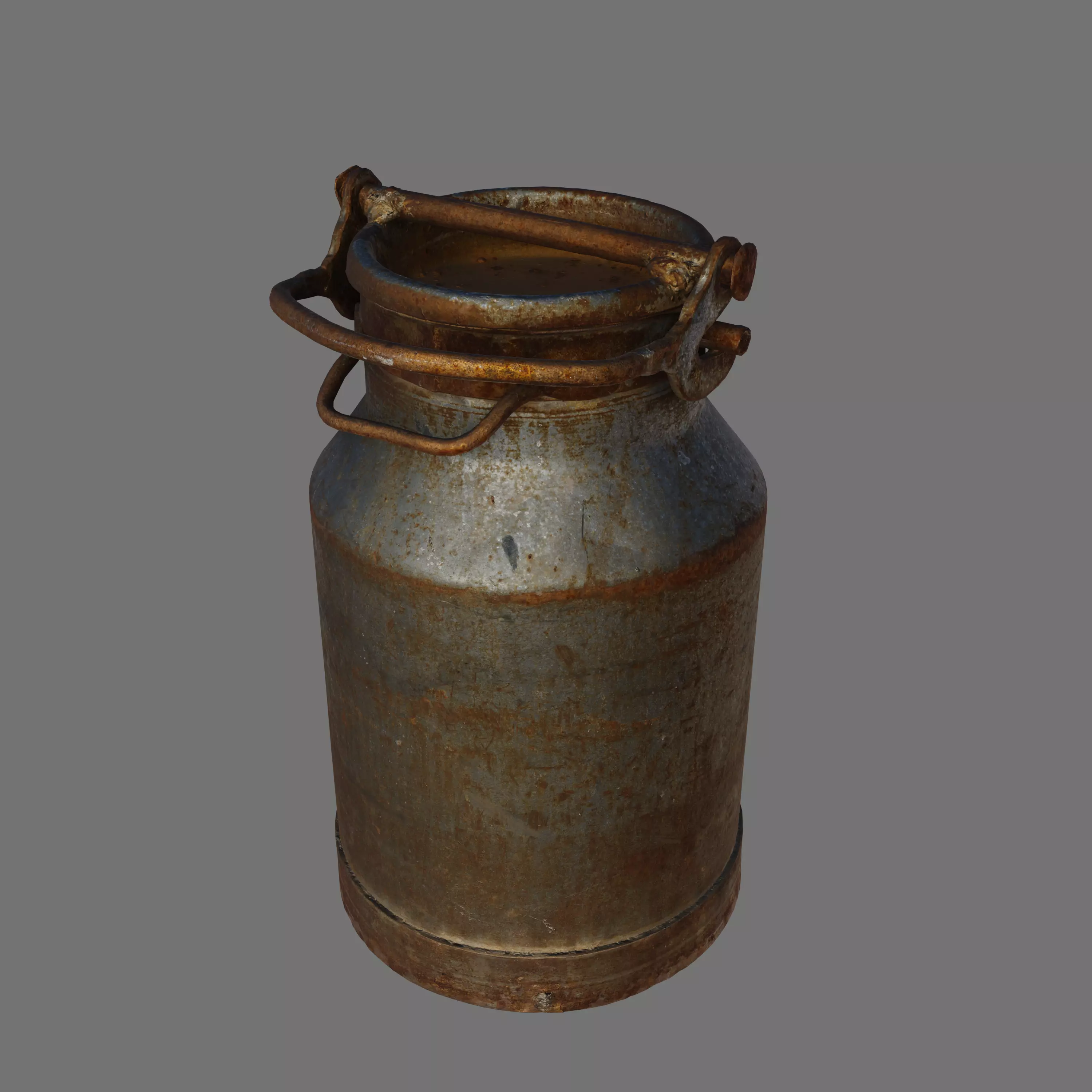 Rusty Metal Milk Churn 3D Model Low-poly 3D model_0