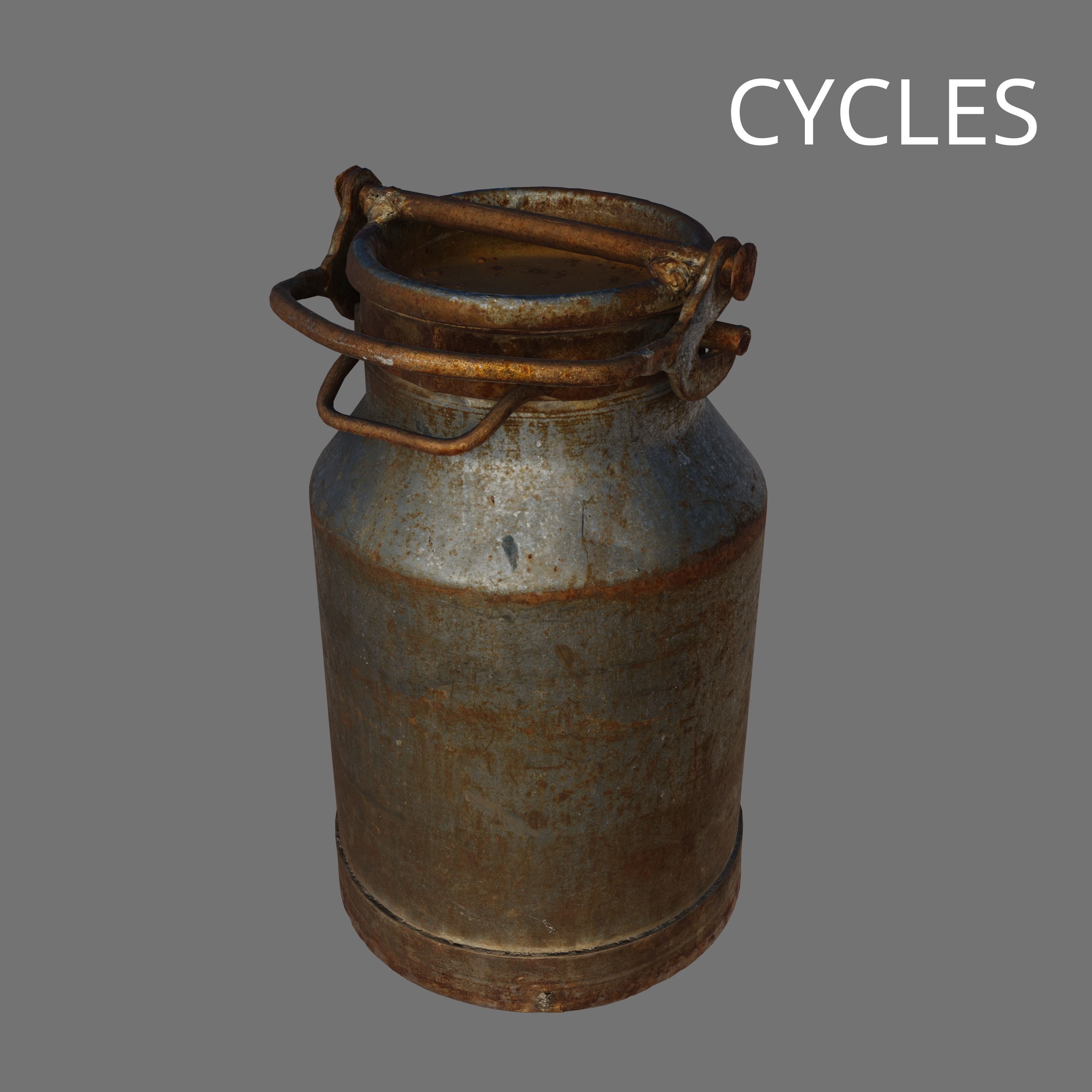 Rusty Metal Milk Churn 3D Model Low-poly 3D model_1
