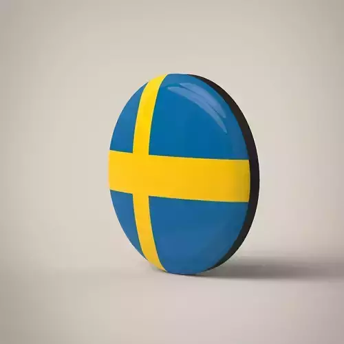 Sweden Badge Low-poly 3D model