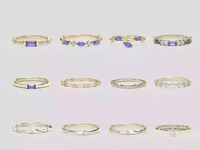 MINIMAL SET DAIMOND RING  12 MODELS