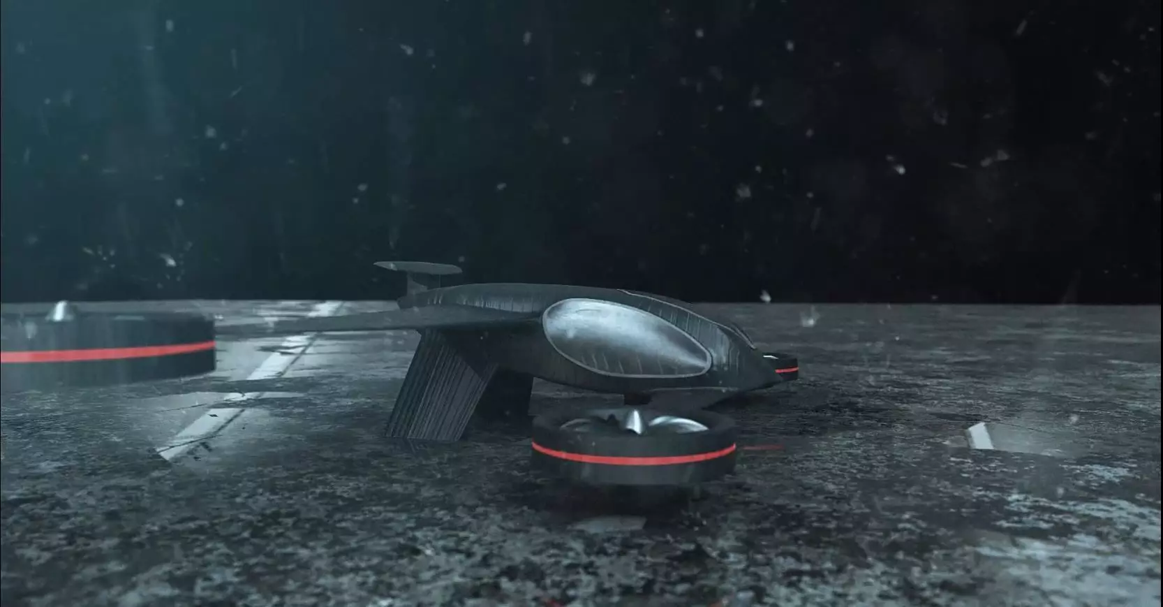 Evtol  Plane Low-poly 3D model_0