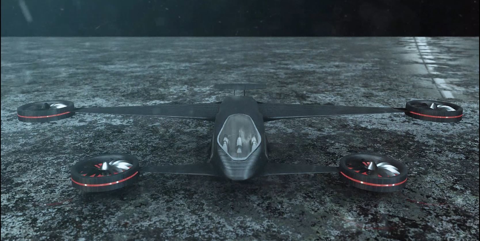 Evtol  Plane Low-poly 3D model_1