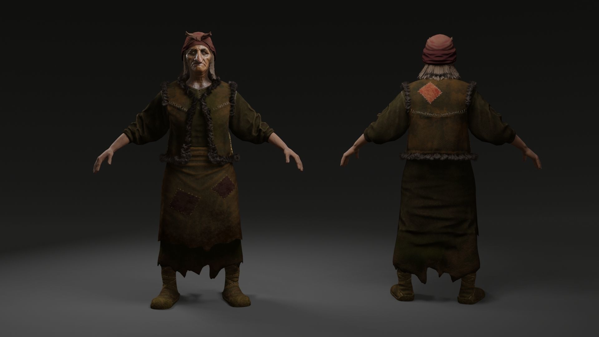 Baba Yaga Low-poly 3D model_4