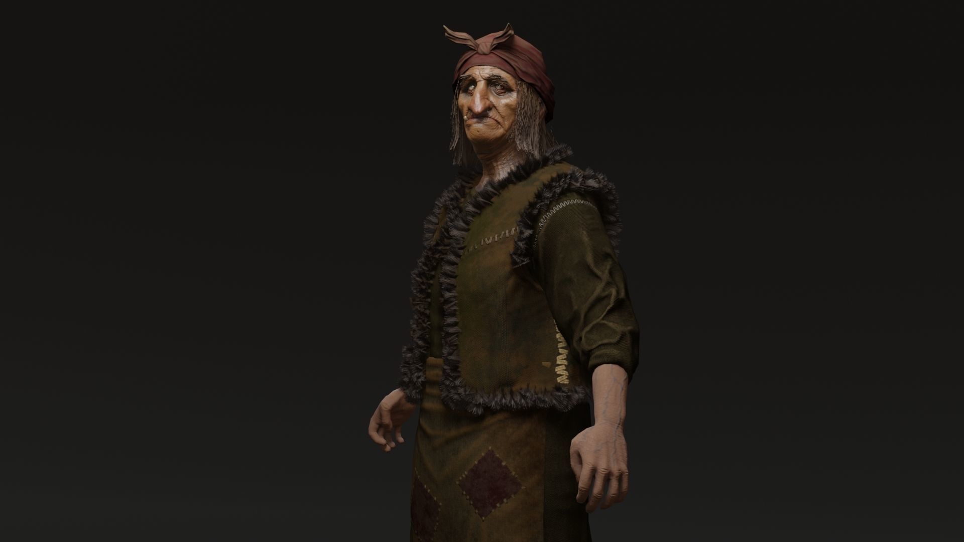 Baba Yaga Low-poly 3D model_3