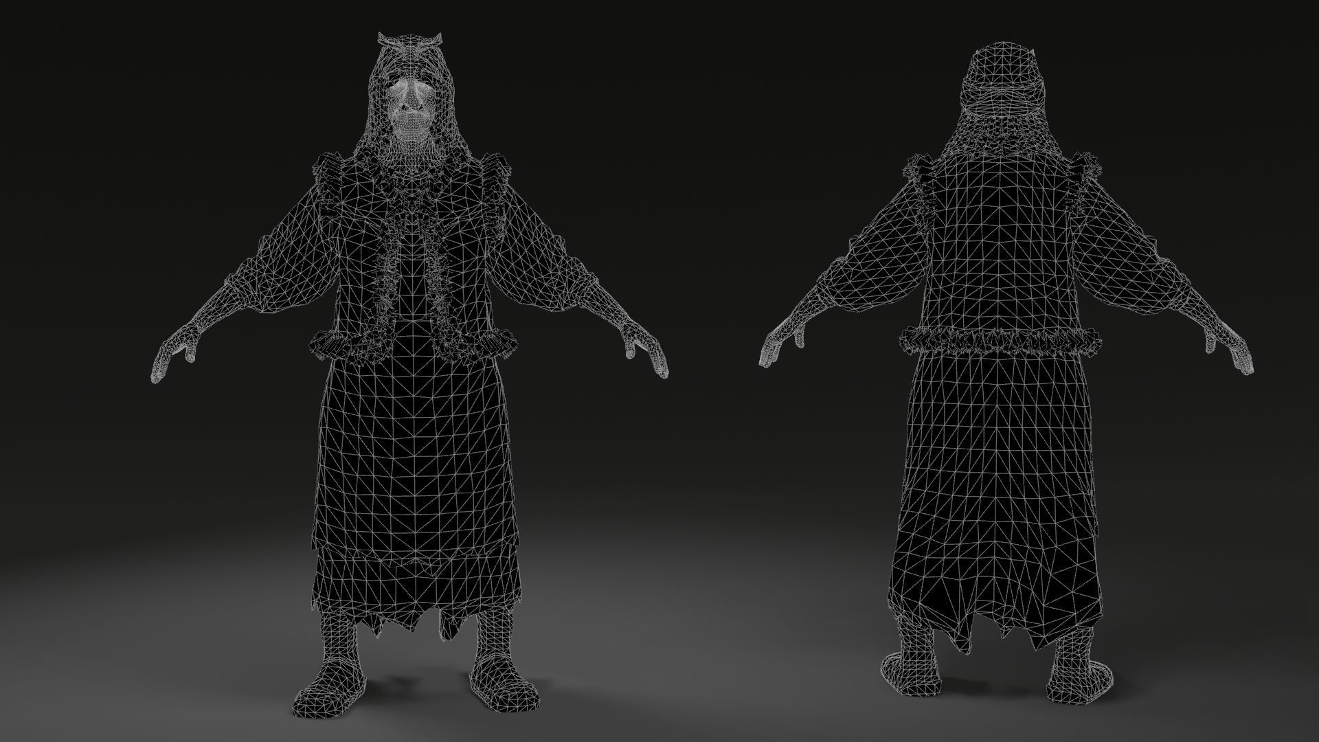 Baba Yaga Low-poly 3D model_5