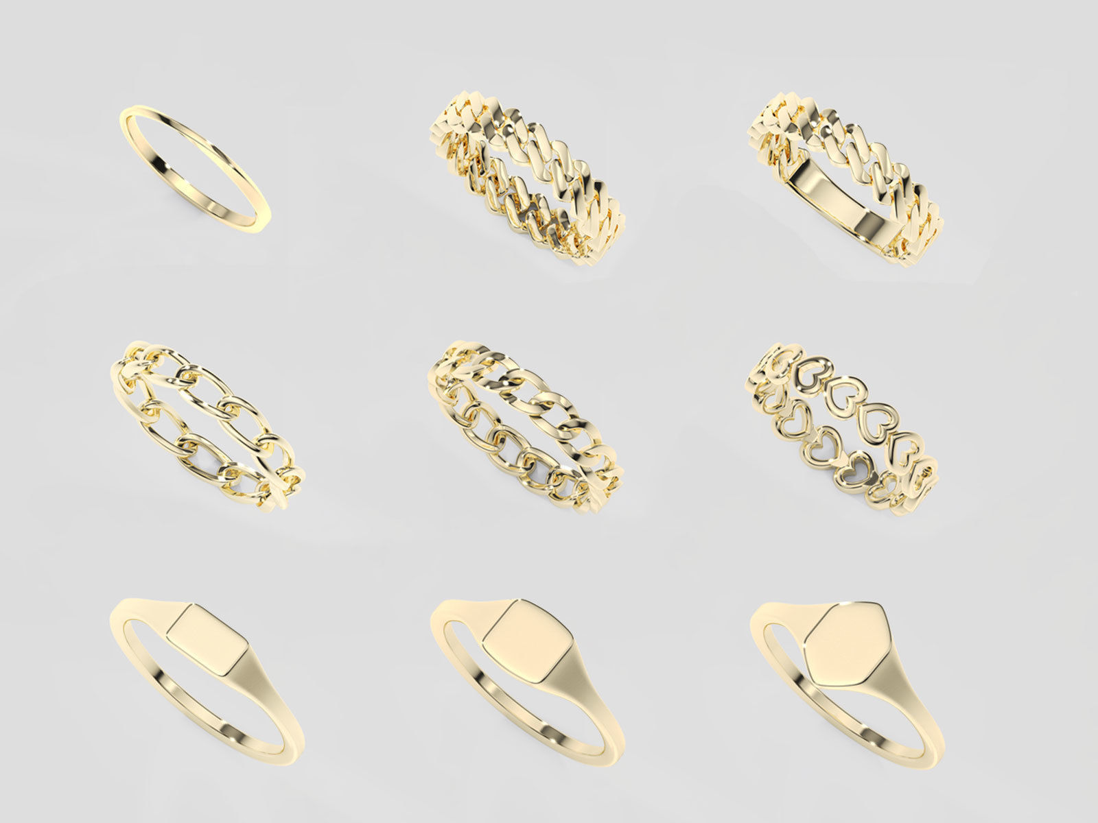 MINIMAL SET RING 9 MODELS 3D print model_1