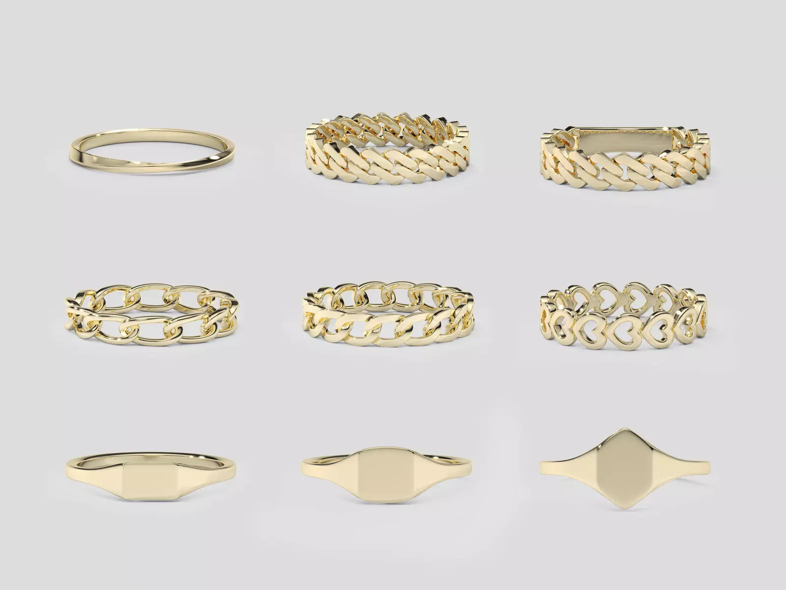 MINIMAL SET RING 9 MODELS 3D print model_0