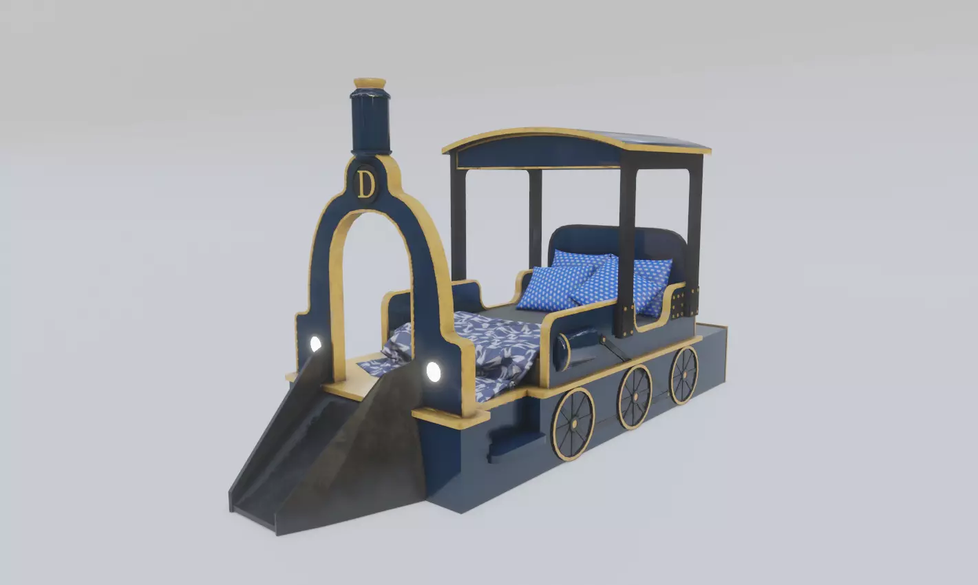 Train Bed Low-poly 3D model