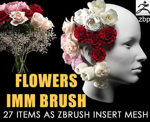 Flowers IMM brush 3D model