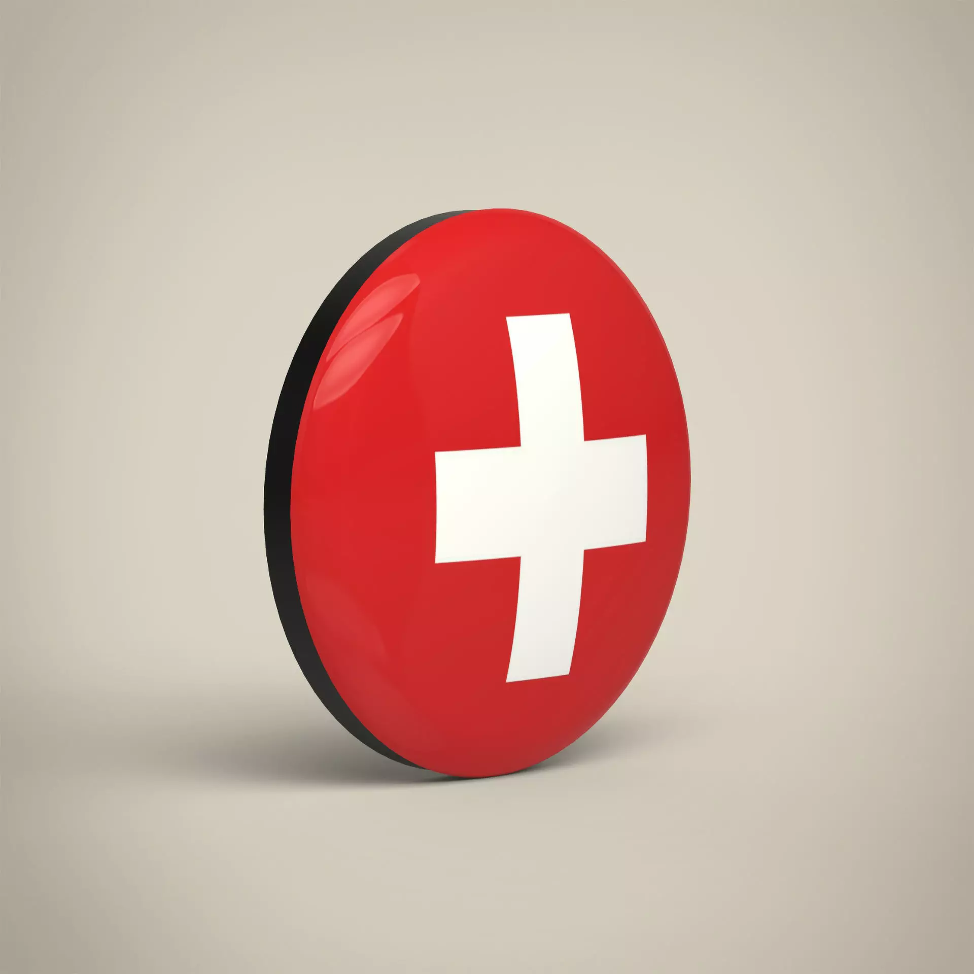 Switzerland Badge Low-poly 3D model_0