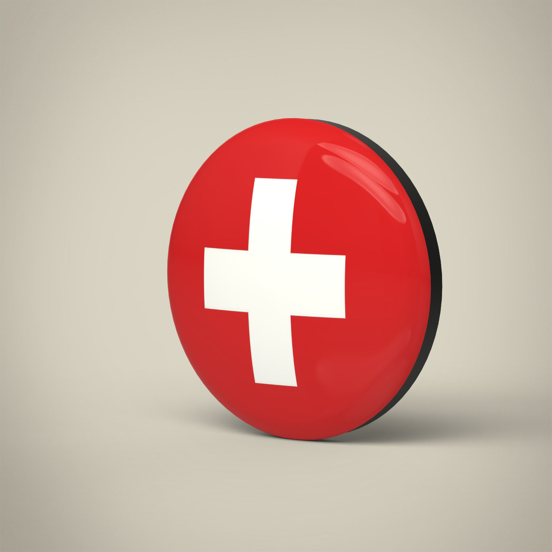 Switzerland Badge Low-poly 3D model_1
