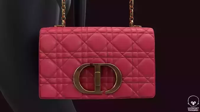 Small Dior Caro Bag v2 Low-poly 3D model
