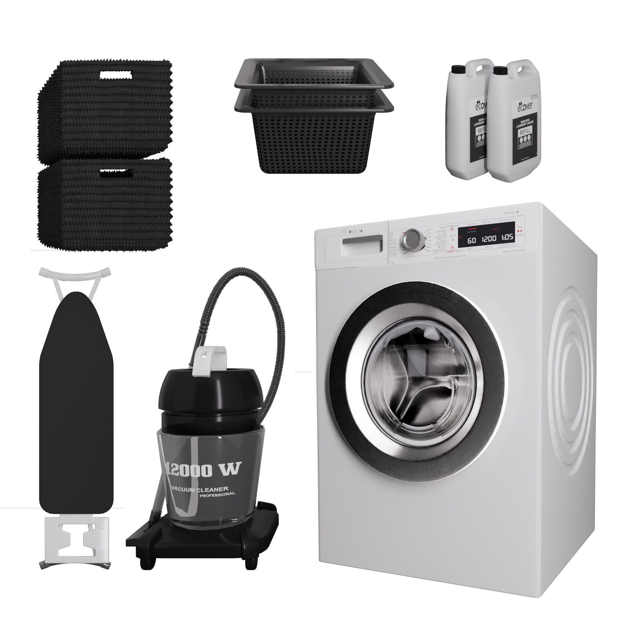 laundry room 001 Low-poly 3D model_2