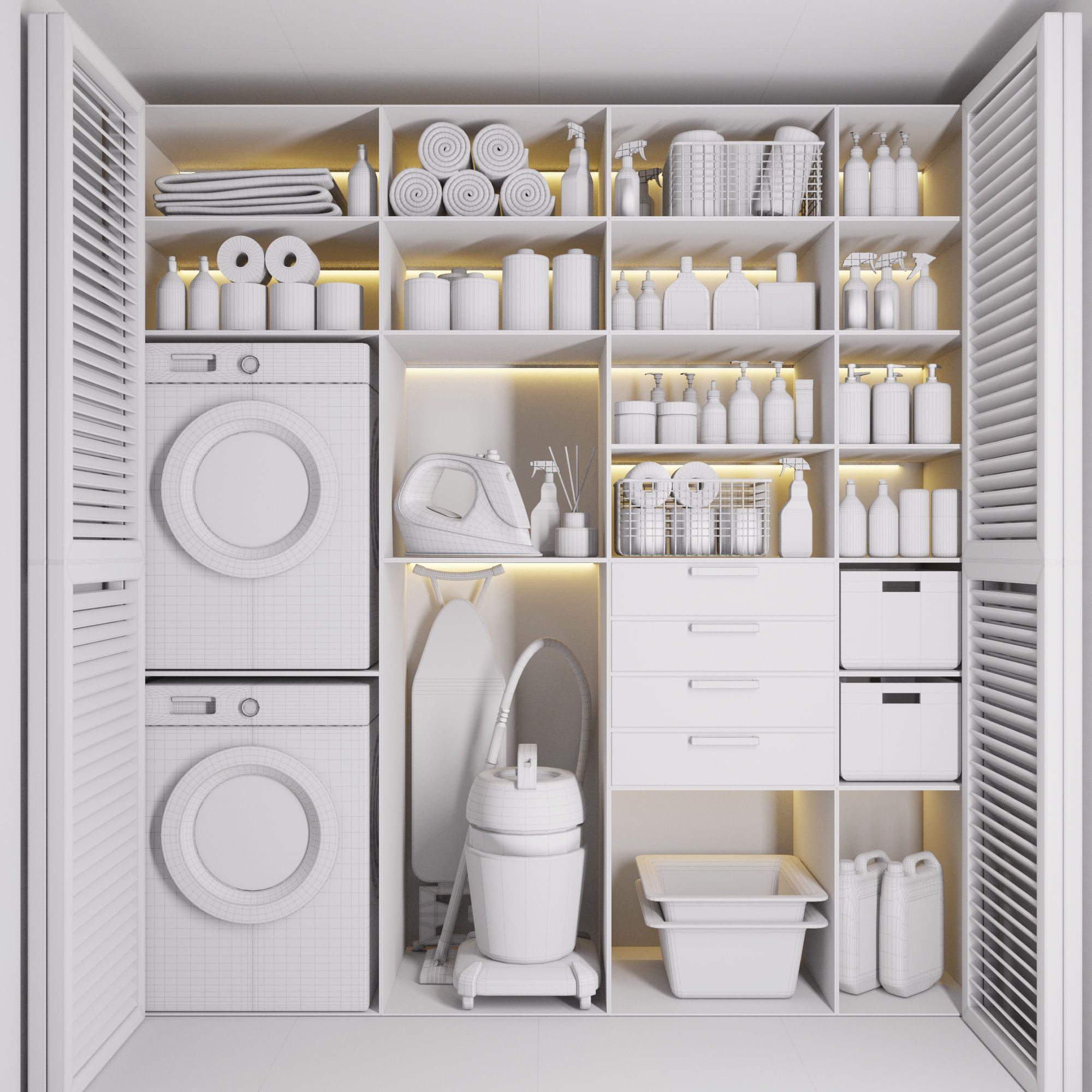 laundry room 001 Low-poly 3D model_3