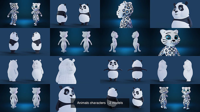 Animals characters 3D Model Collection