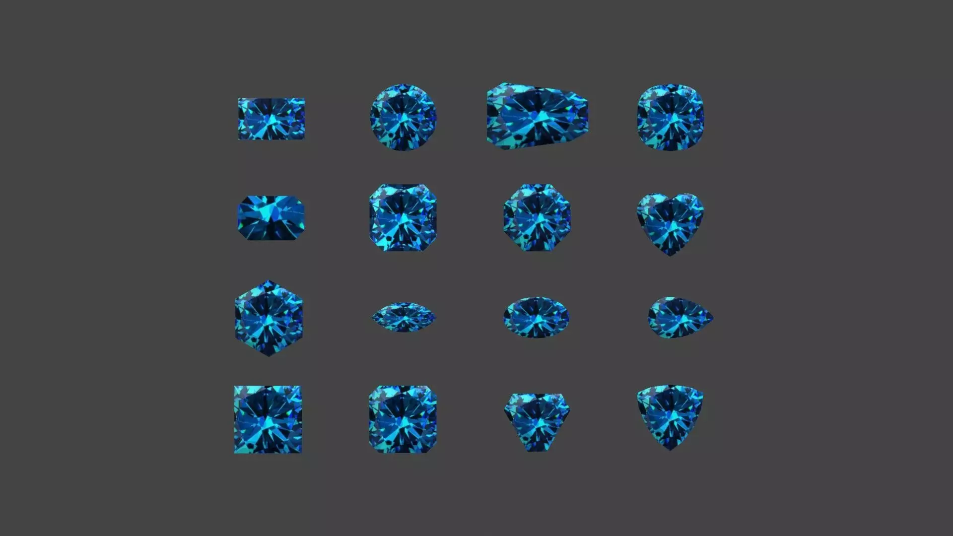 GEMS-009 Aventurine Blue Low-poly 3D model_0