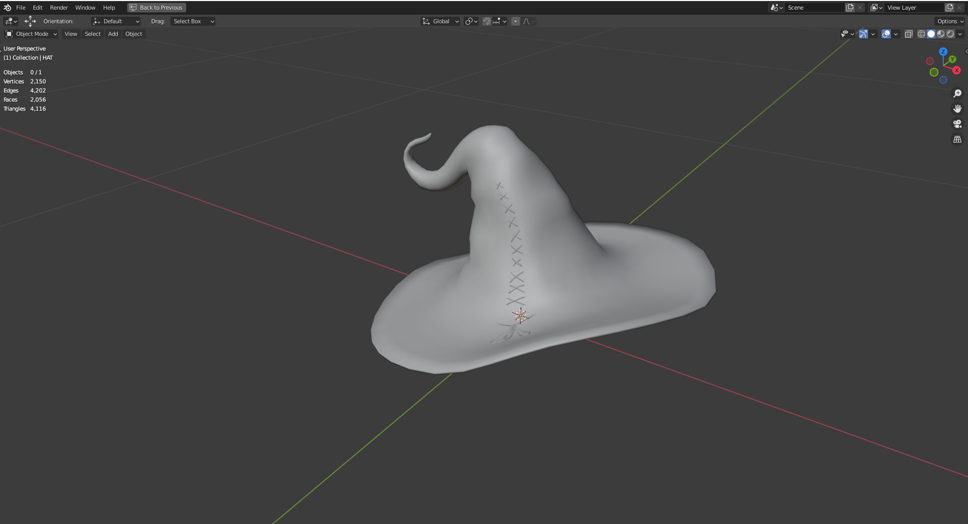 Witches Magic Hat Game Ready Low-poly 3D model_11