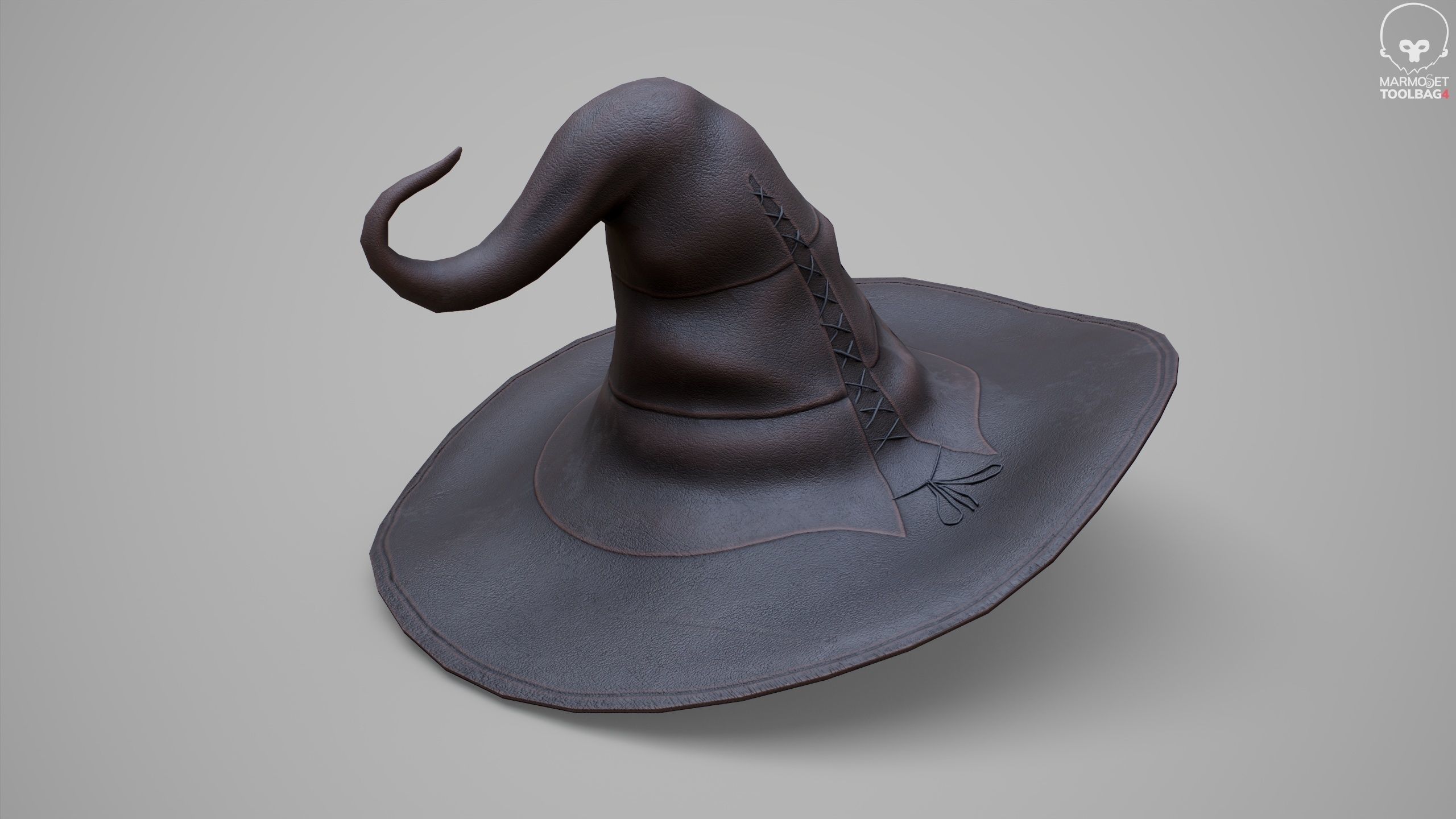 Witches Magic Hat Game Ready Low-poly 3D model_2