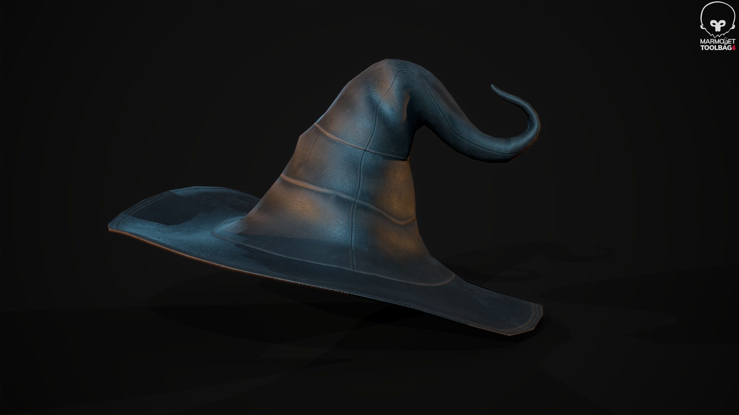 Witches Magic Hat Game Ready Low-poly 3D model_13