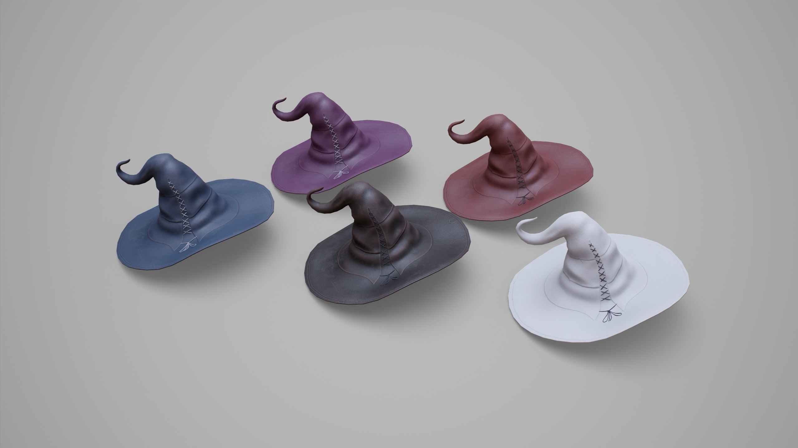 Witches Magic Hat Game Ready Low-poly 3D model_4