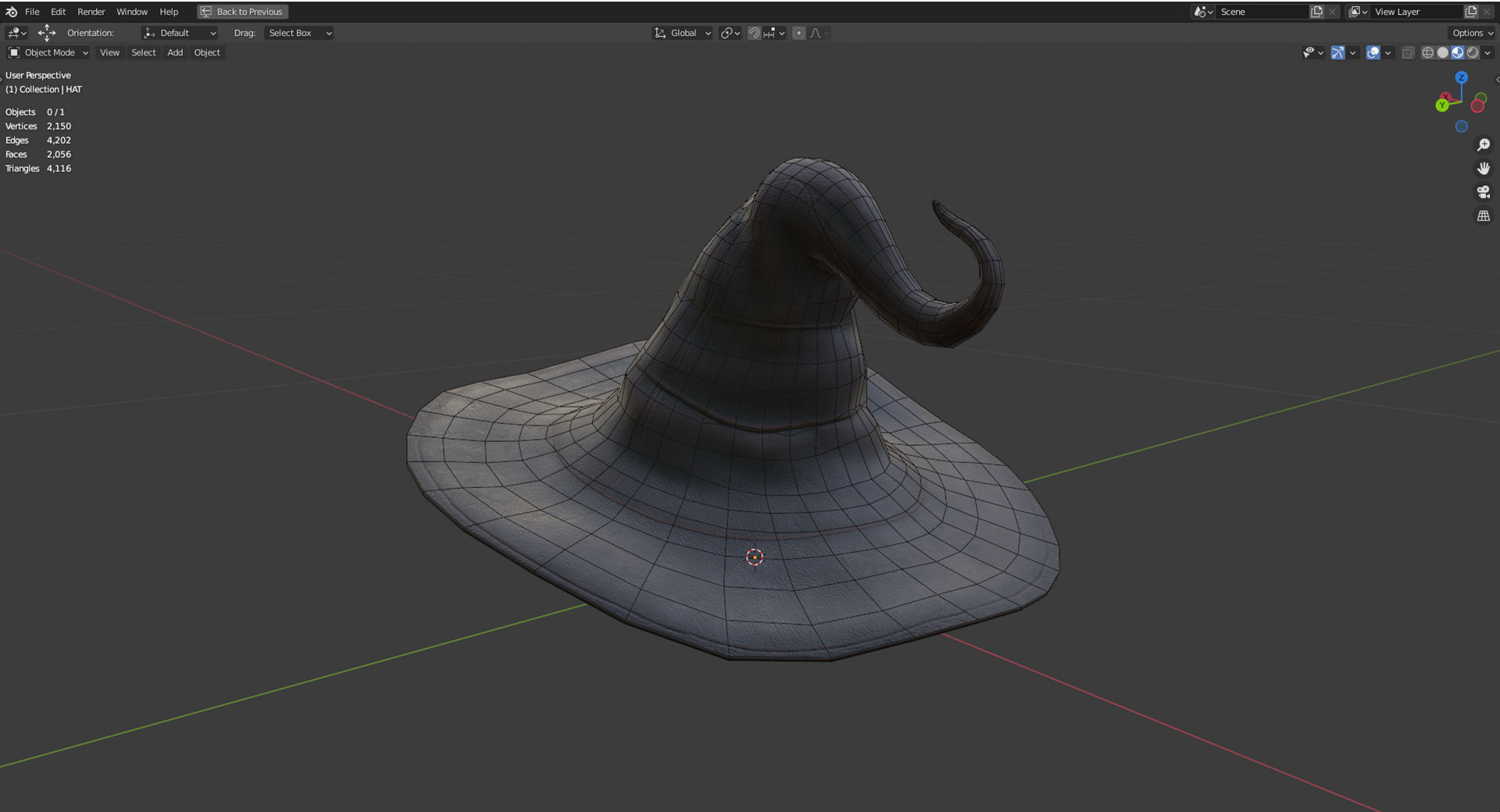 Witches Magic Hat Game Ready Low-poly 3D model_12