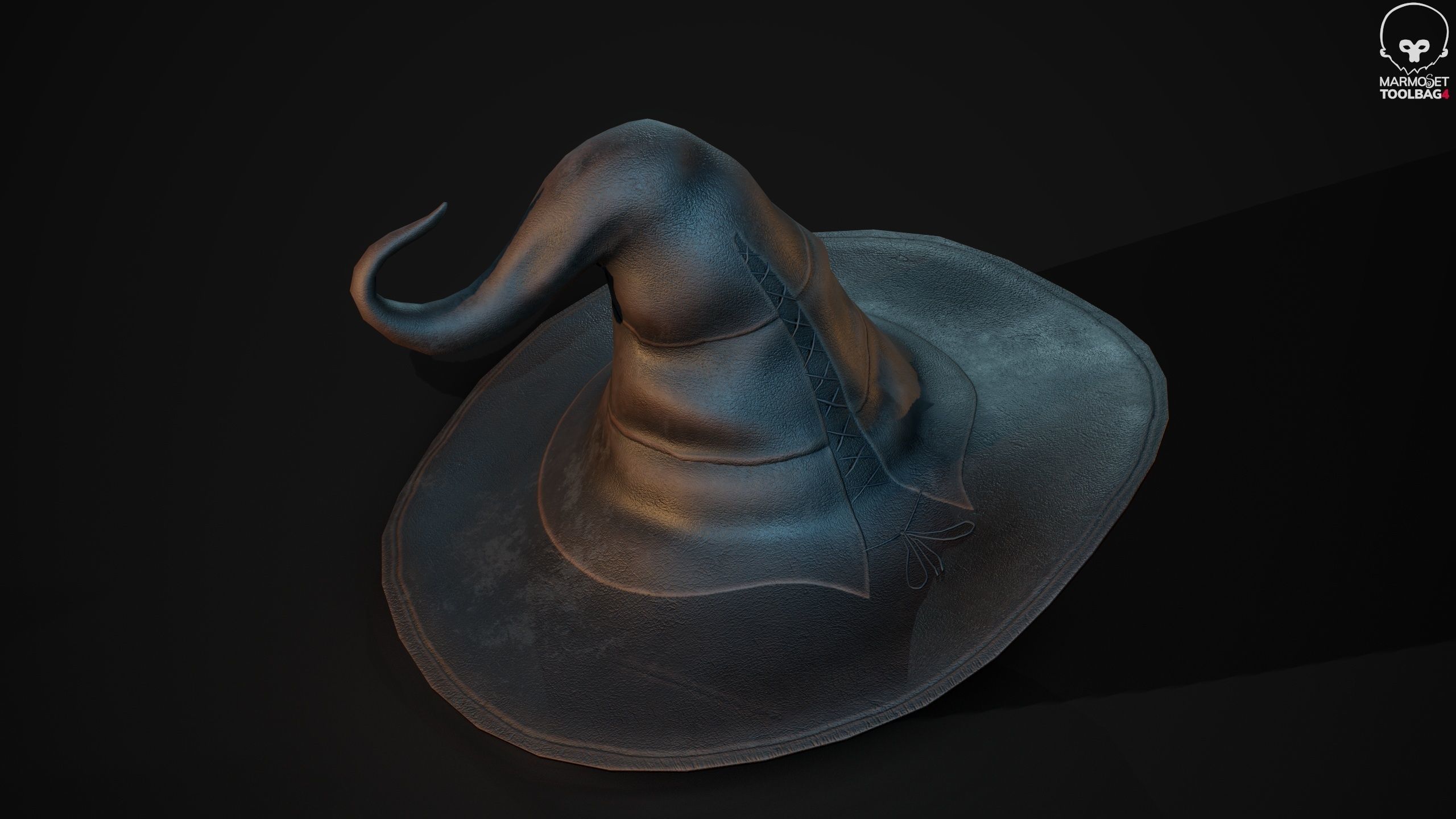 Witches Magic Hat Game Ready Low-poly 3D model_14